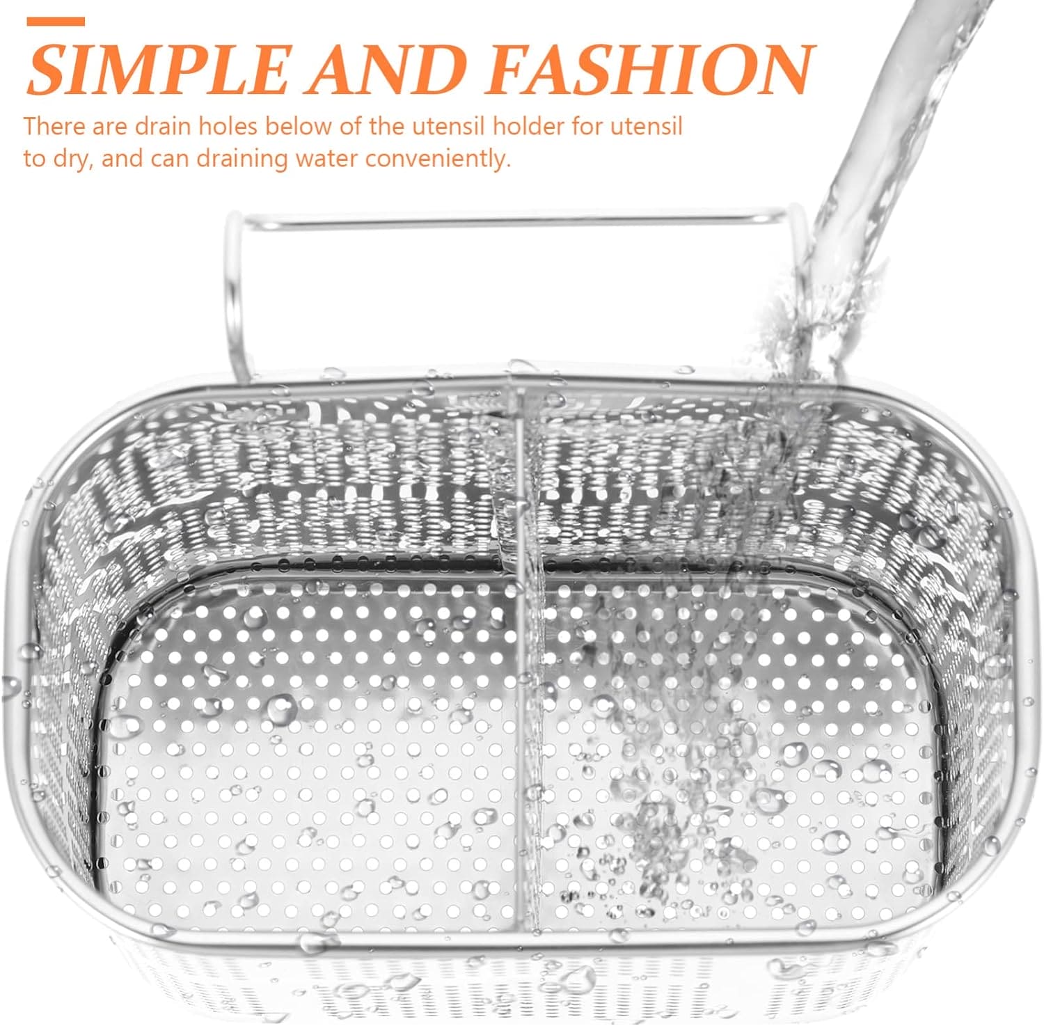 Stainless Steel Utensil Holder, Kitchen Wall Hanging Steel Cutlery Holder Organizer Rack, Multifunctional Chopstick Basket, Silverware Caddy Cutlery Rack, Drying Rack Basket Holder with Hooks Stainless Steel Utensil Holder, Kitchen Wall Hanging Steel Cutlery Holder Organizer Rack, Multifunctional Chopstick Basket, Silverware Caddy Cutlery Rack, Drying Rack Basket Holder with Hooks